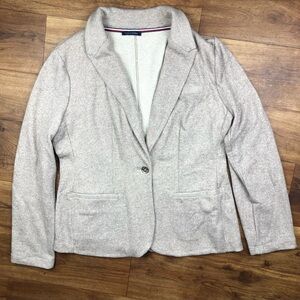 Tommy Hilfiger Oatmeal Single Button Blazer Tan